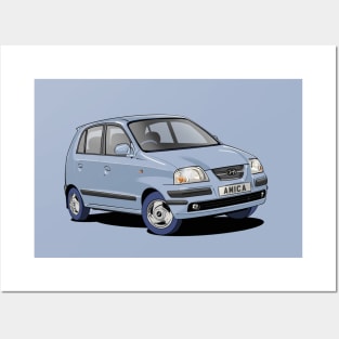 Hyundai Amica in light blue Posters and Art